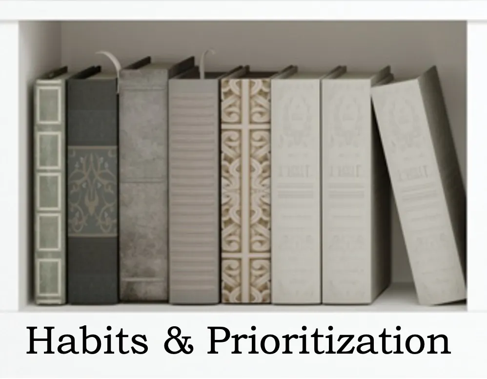 Habits & Prioritization Books Shelf